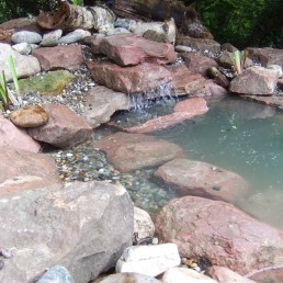 Teich mit kleinem Wasserfall